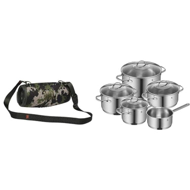 JBL Xtreme 3 Musikbox in Camouflage – Wasserdichter & WMF Provence Plus Topfset Induktion 5-teilig, Kochtopf Set mit Glasdeckel, Cromargan Edelstahl poliert, Töpfe Set unbeschichtet im Sale